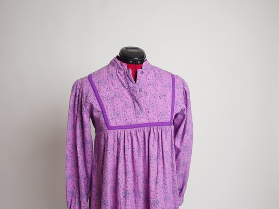 1970s Roshafi Indian hippie flannel dress, Long s… - image 1