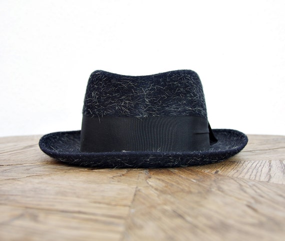 50s Mohair Pork Pie Hat, Vintage Jazzman Hat, Glob