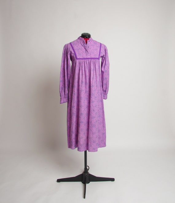 1970s Roshafi Indian hippie flannel dress, Long s… - image 2
