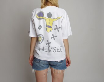 1990s Chiemsee Windsurfing T-shirt, Vintage Graphic Lace up T-shirt, White  Popcorn Cotton Summer Shirt, Men XS-S, Women M-L - Etsy Finland