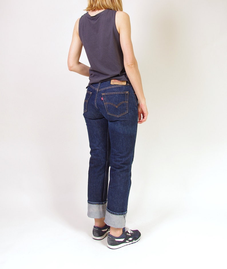 90s Levis 501 classic jeans Vintage mid waisted jeans Dark | Etsy