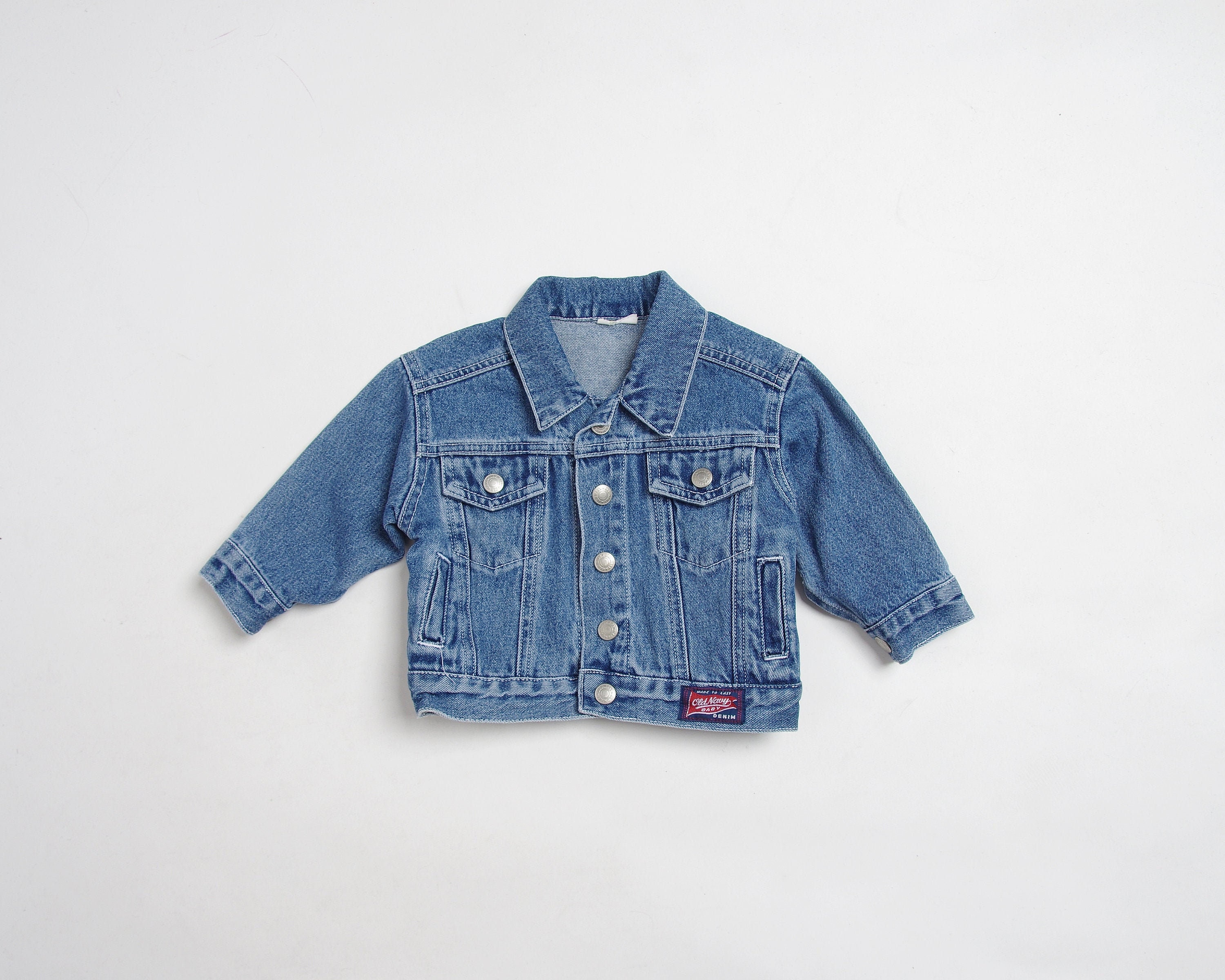 Navy Kids Denim Jacket Vintage 