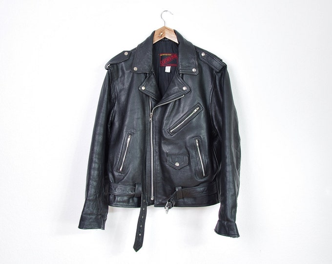 80s BLOOMERZ INC. Motorcycle Leather Jacket / New York New Jersy ...