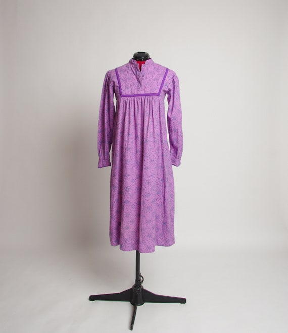 1970s Roshafi Indian hippie flannel dress, Long s… - image 6