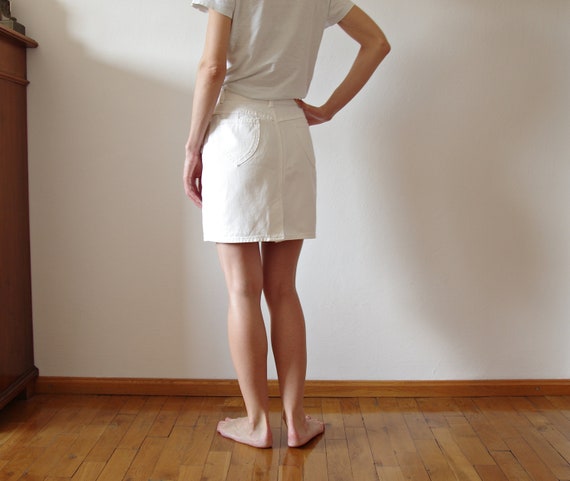 calvin klein white denim skirt