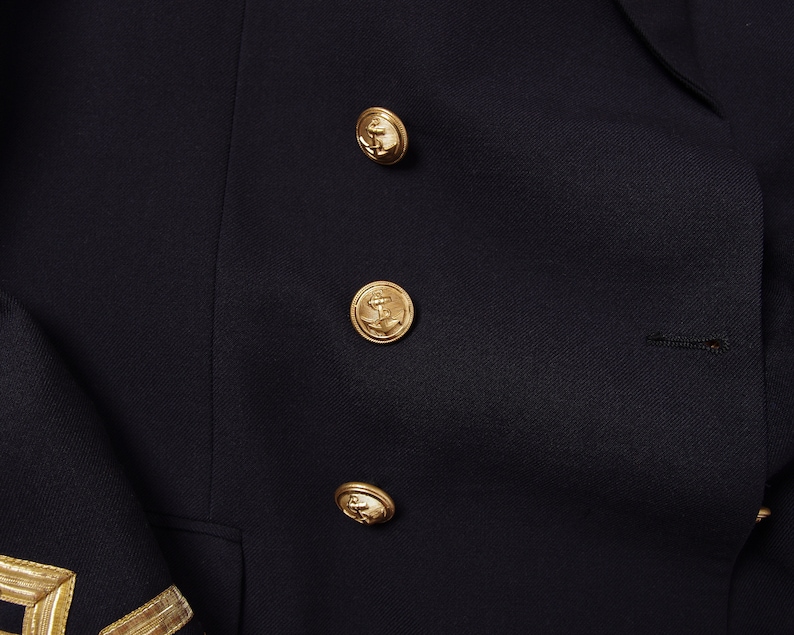 Nautical double breasted suit jacket Cohen /& Zoon Rotterdam 70s Dutch Navy captain jacket by Jos Vintage Dutch Navy Army sailor jacket