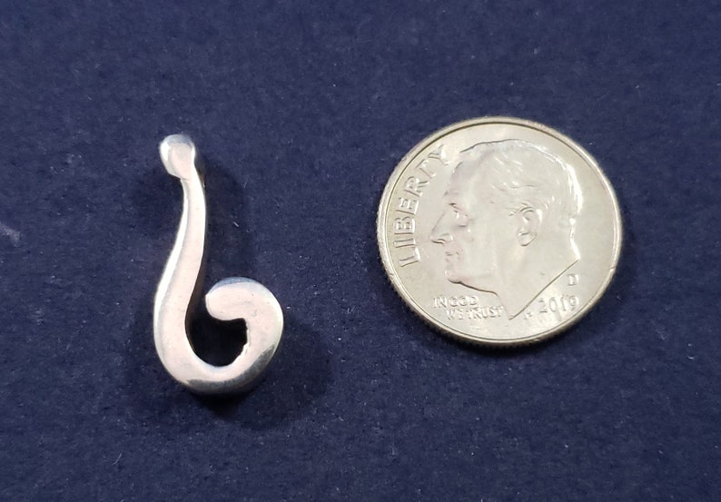 Upside Down Question Mark Sterling Silver Bead Handmade - Etsy