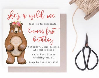 Woodland Birthday Invitation, Simple & Elegant
