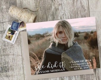 Photo Graduation Announcement, Simple & Elegant