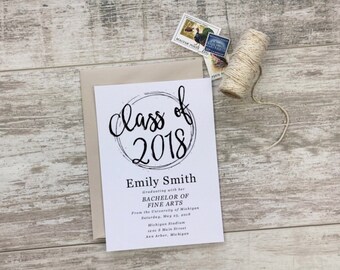 Rustic Graduation Announcement, Simple & Elegant