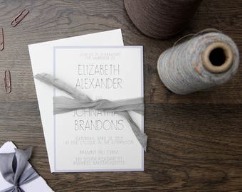 Modern Gray Wedding Invitation, Simple & Elegant