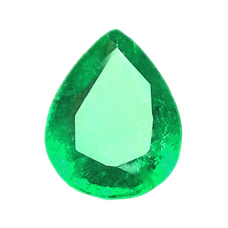 US SELLER 1.43 Ct. Natural Loose Emerald from Zambia Pear Cut 9x7 Calibrated image 1