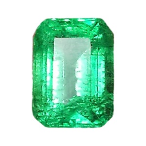 US SELLER 1.62 Ct. Emerald Calibrated 8x6 mm Natural Earth Mined Zambia Emerald Cut Loose Gem image 1