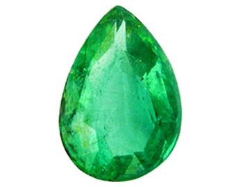 US SELLER - 0.63 Ct. Natural Loose Emerald - Pear Cut From Brazil