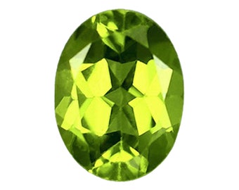 US SELLER - 1.50 Ct. Peridot - Natural Earth Mined - Africa - Oval Cut - 8x6 Calibrated - Loose Gem --