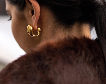 Sculptural Earrings, statement earrings, gold earrings,