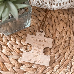 Thank You For Being Such An Important Piece Of My Journey Wooden Jigsaw Teachers End Of Term Gift