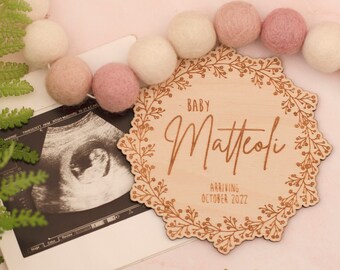 Wooden Pregnancy Announcement Flat Lay Photo Prop