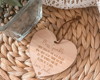 Thank You For Helping Me Grow Personalised Wooden Heart Teachers End Of Term Gif