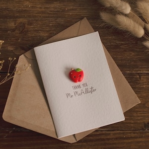 Carte de professeur d'argile de luxe - Merci professeur, TA, crèche, enfant Minder Apple
