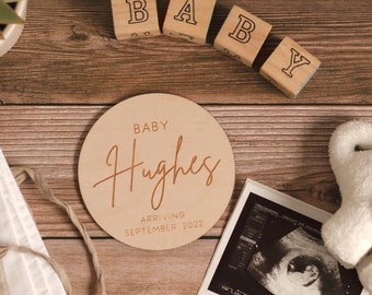 Wooden Pregnancy Announcement Flat Lay Photo Prop