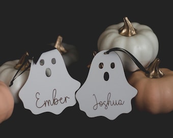 Cute Wooden Ghost Personalised Halloween Decoration Ornament Kids Fiver Friday