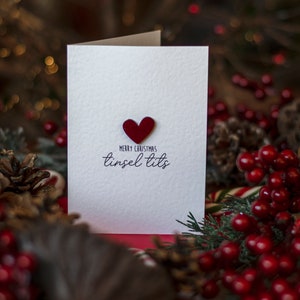 Carte acrylique de luxe drôle de seins de guirlande de joyeux Noël pour la petite amie d'épouse elle