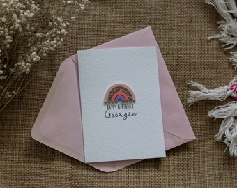 Luxury Acrylic Rainbow Birthday Card