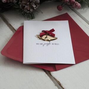 Luxury Cheeky Acrylic Christmas Card for Him Her You Can Jingle My Bells zdjęcie 2
