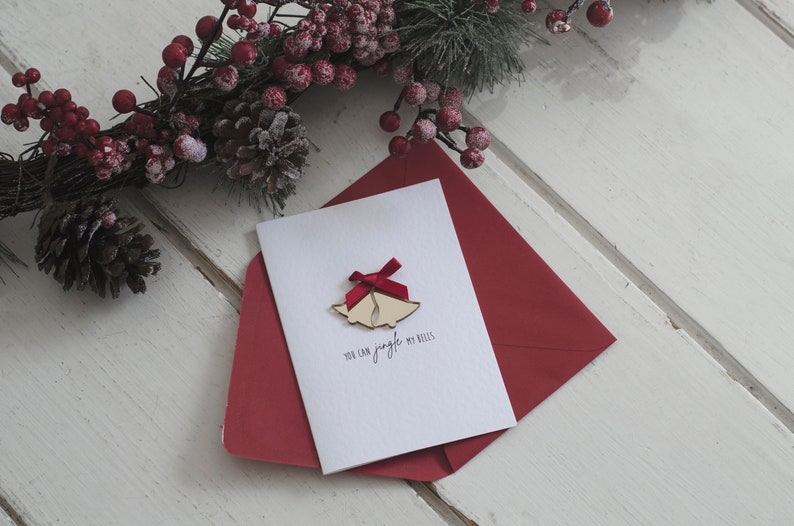 Luxury Cheeky Acrylic Christmas Card for Him Her You Can Jingle My Bells zdjęcie 1