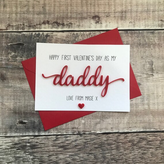 Happy Valentines Day Daddy From Daughter Personalised Happy First Valentine's Day As My Daddy Card | Etsy Australia
