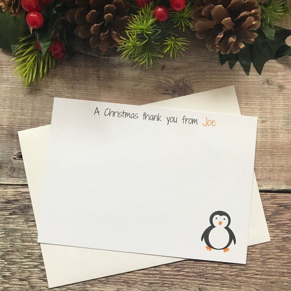 10 Personalised Christmas Thank You Notecards