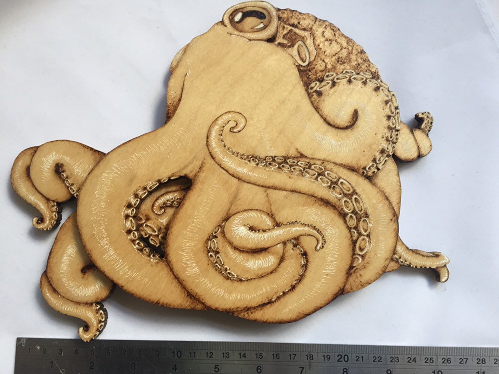 Large Octopus Wooden Octopus Pyrography Sea Creature Wall - Etsy Ireland