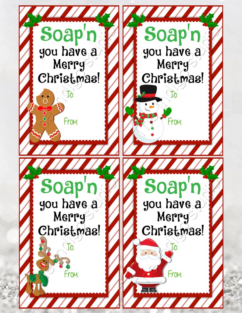 Hand Soap Gift Tag Digital Printable 4 Different Designs Etsy