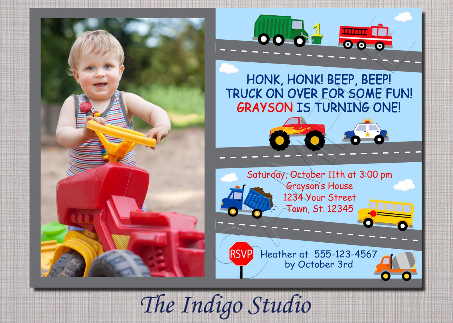 Cars and Trucks Thank You Card Digital File You Print Option - Etsy