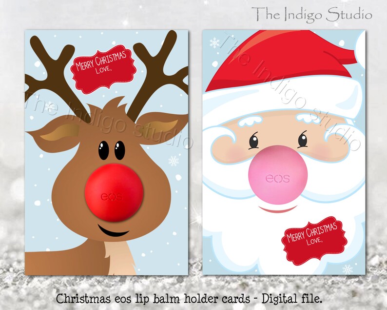 EOS Lip Balm Christmas Holiday Card Digital Printable Eos Lip - Etsy