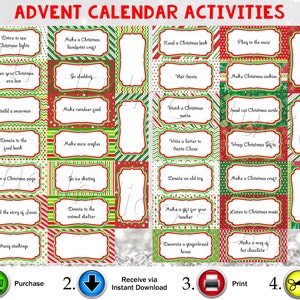 Advent Calendar Printable Activities Instant Download Advent - Etsy