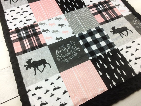 Minky Baby Blanket Lumberjack Moose In Red 28x38 Black And Gray Bed Blankets - Lumberjack Moose Baby Bedding Minky Baby Blanket Lumberjack Moose In Red 28x38 Black And Gray Bed Blankets - Lumberjack Moose Baby Bedding