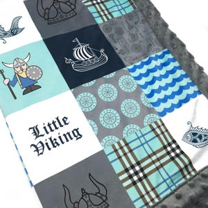 Personalized Minky Blanket | Little Viking Baby Blanket Boy with Name | Viking Baby Shower Gift | Viking Nursery Décor | Updated design