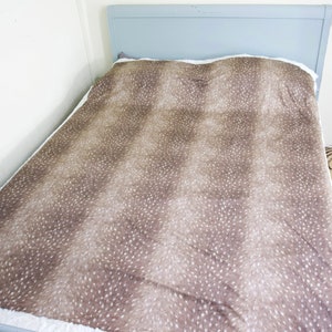 Minky Blanket | Fawn Deer Skin Bambi | Taupe | Add an Embroidered Name | 6 sizes: baby, kid, teen, adult