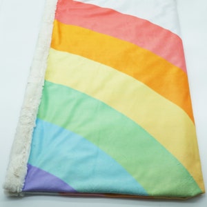 Minky Rainbow Blanket  | PERSONALIZE with a NAME and/or TEXT |   6 Sizes: baby, kid, teen, adult
