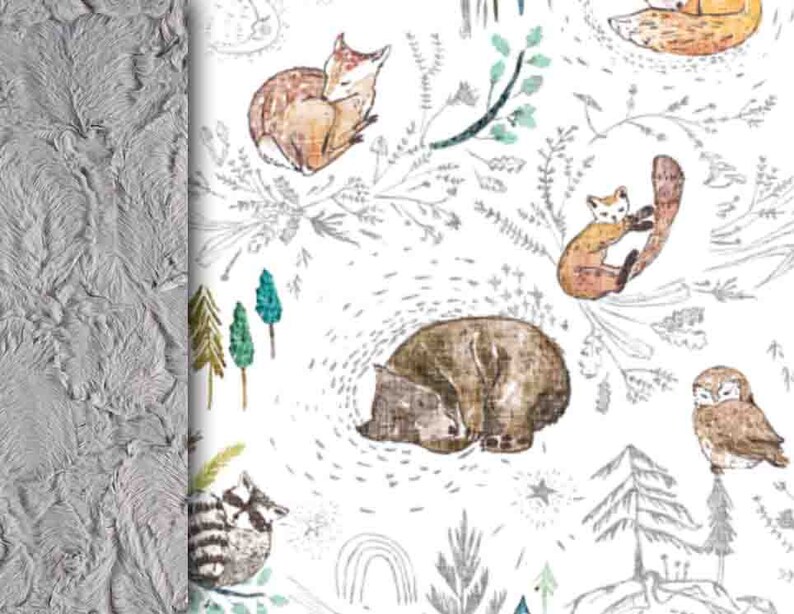 Personalized Baby Blanket Girl TeePee Woodland Blanket Cute Forest Animals