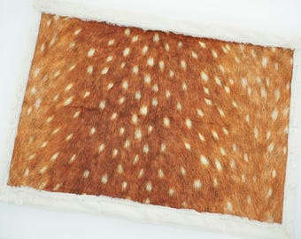 Fawn Deer Minky Blanket: Copper, Bambi, Add Embroidered Name