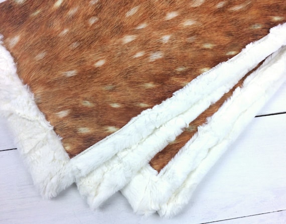 Deer Skin Bambi Minky Baby Blanket 4 Sizes Lovey Baby Etsy