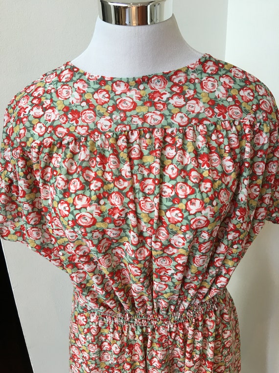 Vintage Floral Flower Housewife Blouson 1950s 195… - image 2