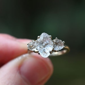 14k Gold Diamond Ring Size 7 Raw Diamond Engagement Ring Solid Gold Engagement Ring Rough Diamond Ring Raw Diamond Ring Avello gift