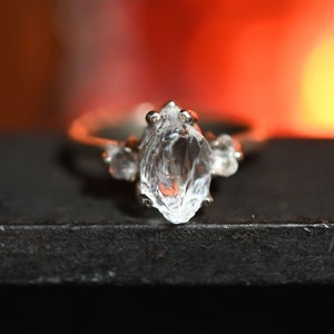 14k Gold Diamond Ring Size 5 Raw Diamond Engagement Ring Solid Gold Engagement Ring Rough Diamond Ring Raw Diamond Ring Avello gift