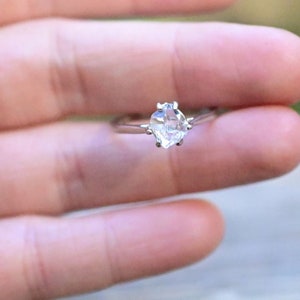 Herkimer Diamond Ring Rustic dainty unique alternative simple minimalist natural womens unconventional crystal anniversary promise