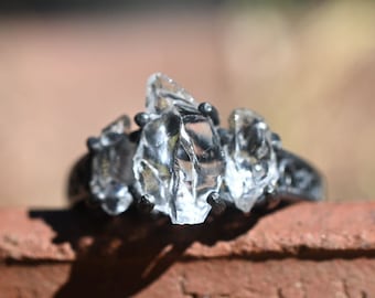 Alternative engagement ring, unique diamond ring, simple engagement ring, raw, boho, promise, minimalist natural women rusticgift