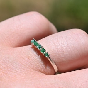 Raw Emerald Ring Rough Emerald Wedding Ring Promise Ring Rough Emerald Sterling Silver Ring Size 5 6 7 8 9 10 Antique Stylegift